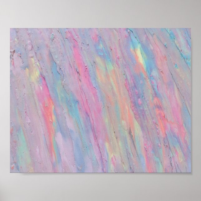 Colorful Girly Rainbow Abstract Painting Poster (Front)