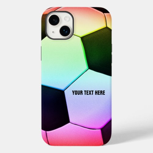 Colorful Girly Soccer  Football Case_Mate iPhone 14 Plus Case