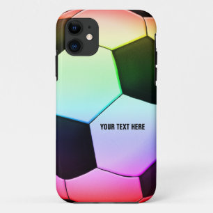 Colorful Girly Soccer   Football iPhone 11 Case