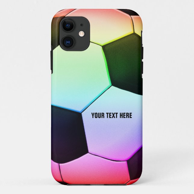 Colorful Girly Soccer | Football Case-Mate iPhone Case (Back)