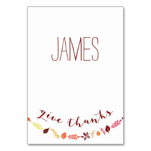 Colorful Give Thanks Thanksgiving Place Cards