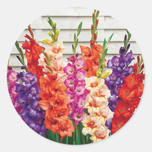 Colorful Gladiolas Envelope Seal Sticker