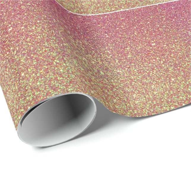 Colorful Glam Faux Glitter Wrapping Paper (Roll Corner)