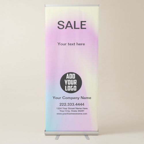 Colorful Glam Iridescent Sparkle Holographic Retractable Banner
