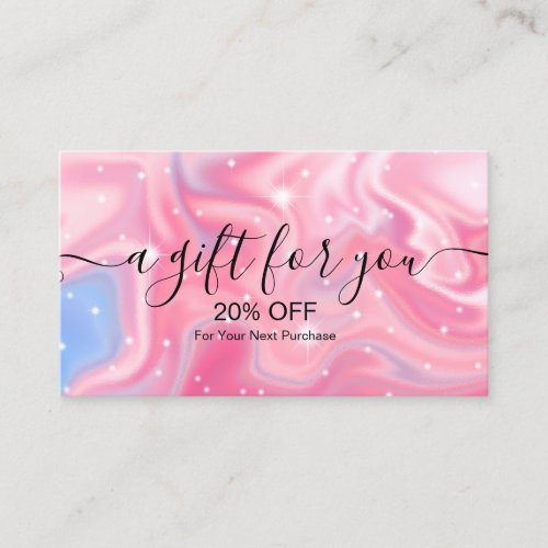 Colorful Glam Iridiscent Sparkle Holographic    Di Discount Card