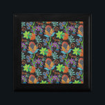 Colorful Glass Beads Look Retro Floral Design Gift Box<br><div class="desc">Elegant colorful glass beads look retro floral design. This is an image/graphic of glass bead.</div>