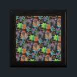 Colorful Glass Beads Look Retro Floral Design Gift Box<br><div class="desc">Elegant colorful glass beads look retro floral design. This is an image/graphic of glass bead.</div>