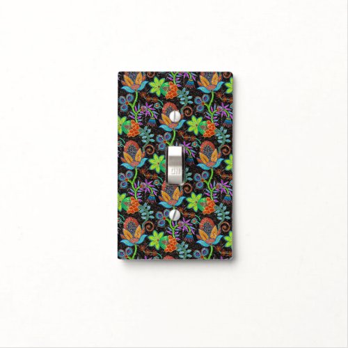 Colorful Glass Beads Look Retro Floral Design Light Switch Cover