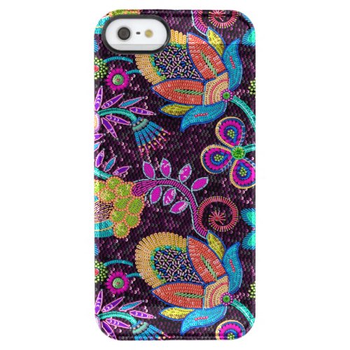 Colorful Glass Beads Look Retro Floral Design Clear iPhone SE55s Case