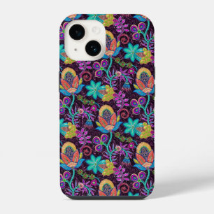 Colorful Glass Beads Look Retro Flowers iPhone 14 Case