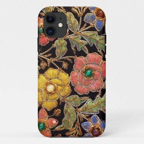 Colorful Glass Beads Vintage Floral Design iPhone 11 Case