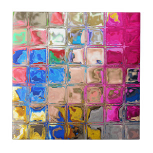 Colorful glass blocks texture ceramic tile