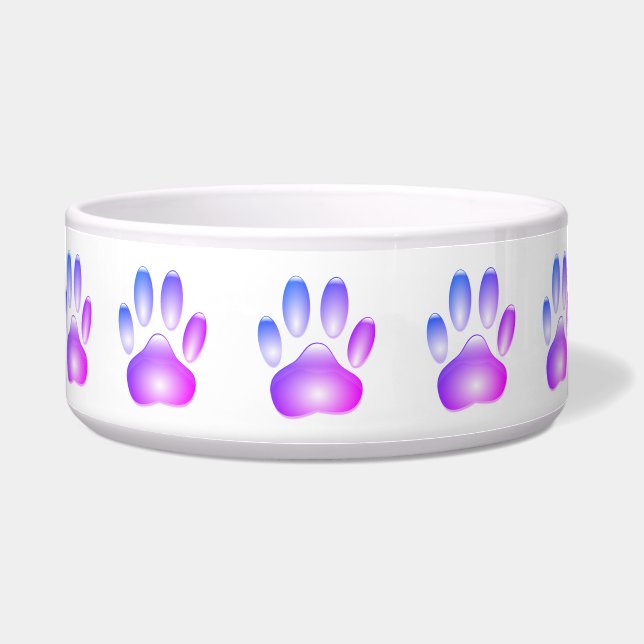 Colorful Glass Dog Paw Print Bowl (Front)