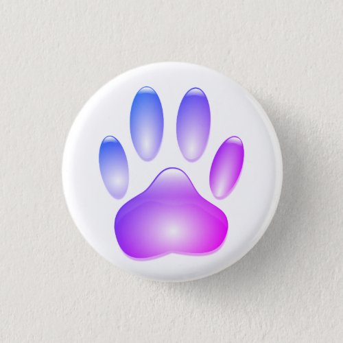 Colorful Glass Dog Paw Print Button