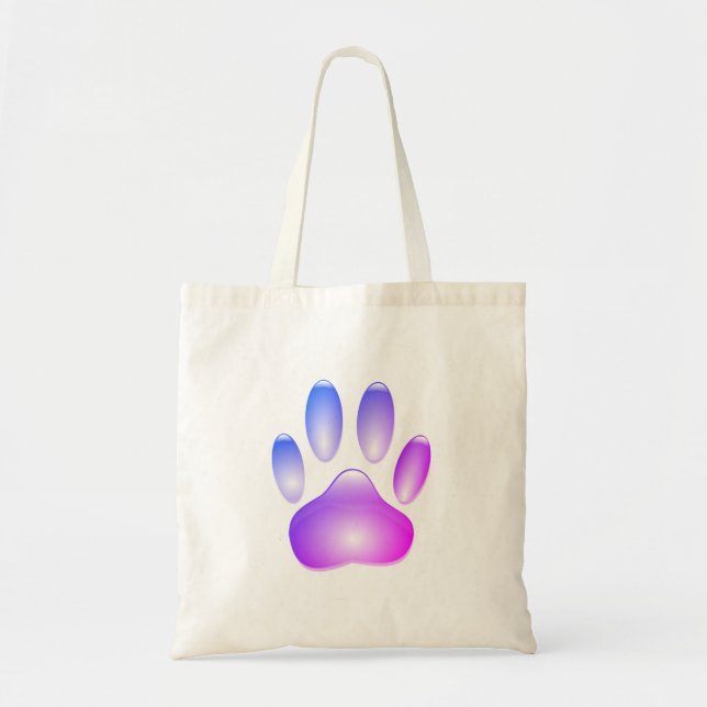 Colorful Glass Dog Paw Print Tote Bag (Front)