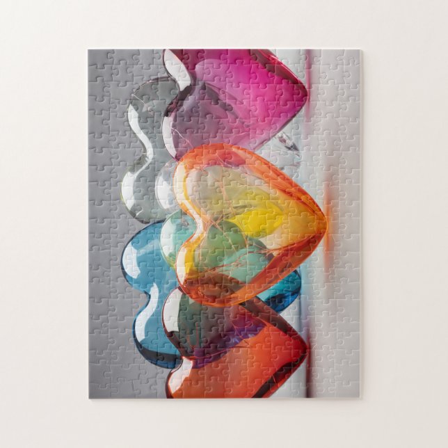 Colorful glass hearts jigsaw puzzle (Vertical)