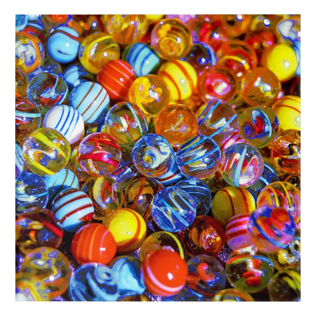 Colorful Glass Marbles Acrylic Print (Front)