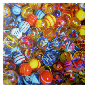 Colorful Glass Marbles Ceramic Tile