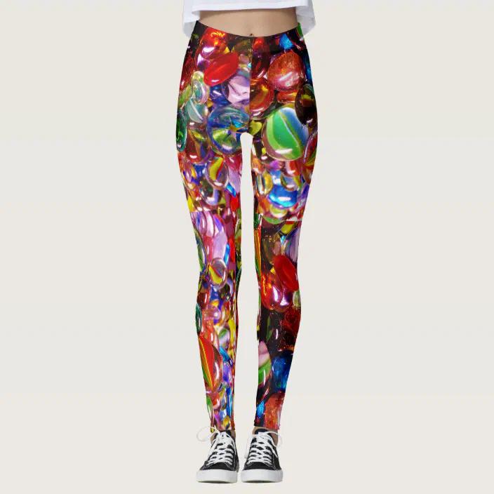 knal Het spijt me hangen Colorful Glass Marbles Crazy Yoga Pants XS to XL | Zazzle.com