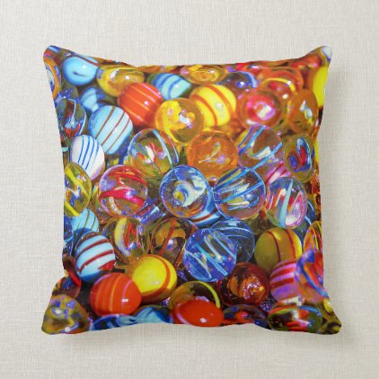 Colorful Glass Marbles Throw Pillow