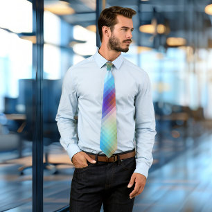 Colorful Glass Mosaic Checkered Tie