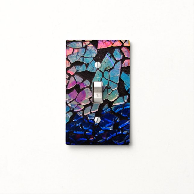 Colorful Glass Mosaic | Light Switch Cover (In Situ)