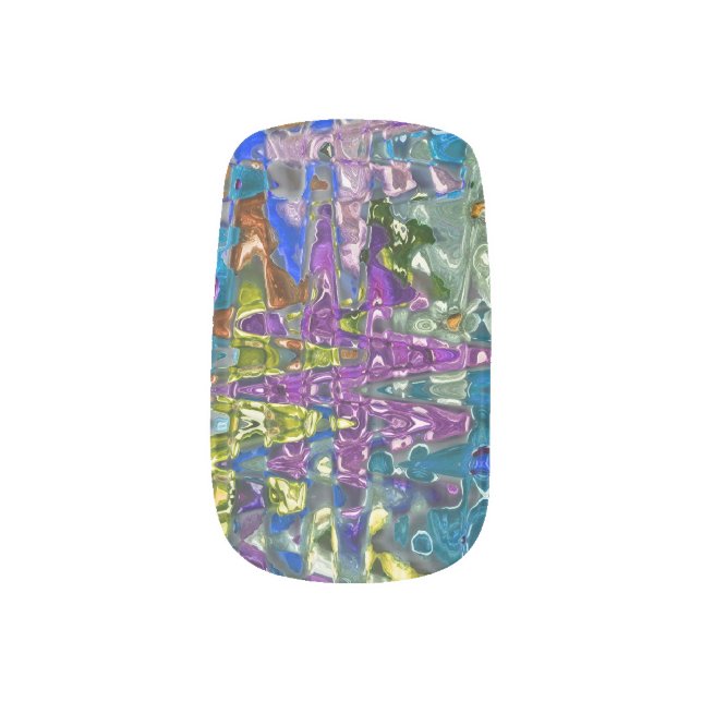 Colorful Glass Rainbow Vibration #63 -  Minx Nail Art (Left Thumb)