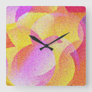 Colorful Glass Square Wall Clock