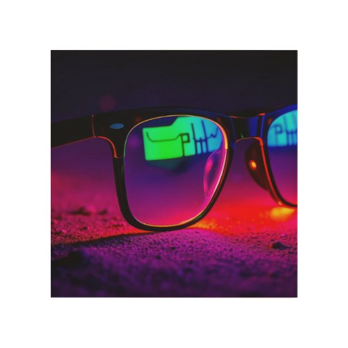 Colorful Glasses Wood Wall Art