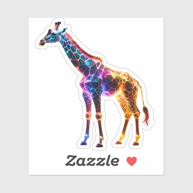 Colorful Glassy Giraffe Sticker (Sheet)
