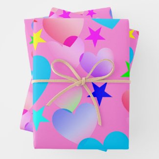Colorful Gliding Hearts 'n Stars