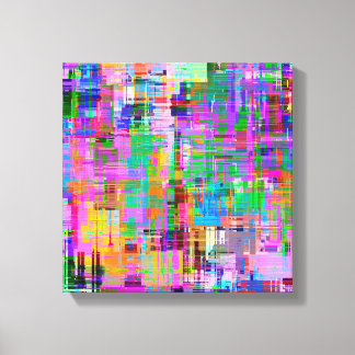 Colorful Glitch Screen Art Canvas Print