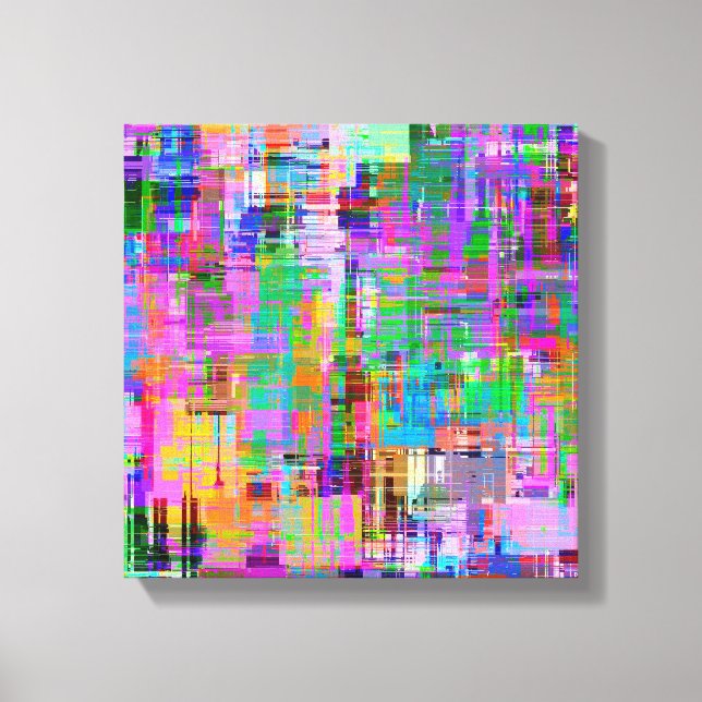 Colorful Glitch Screen Art Canvas Print (Front)
