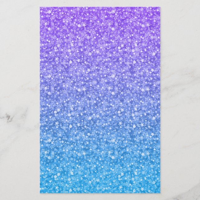 Colorful Glitter And Sparkles Pattern Stationery (Front)