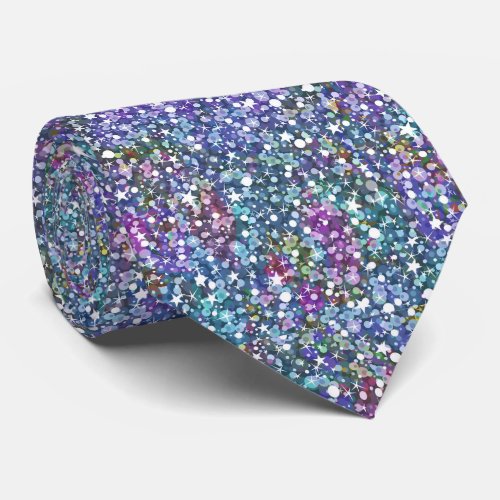 Colorful glitter and sparkles texture neck tie