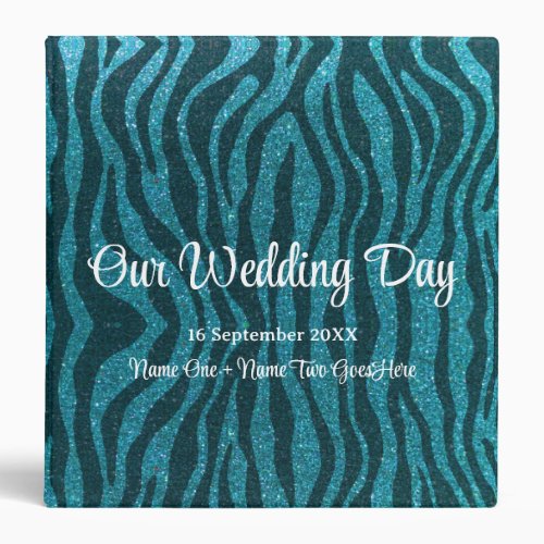 Colorful Glitter Animal Print Wedding Photo Album 3 Ring Binder