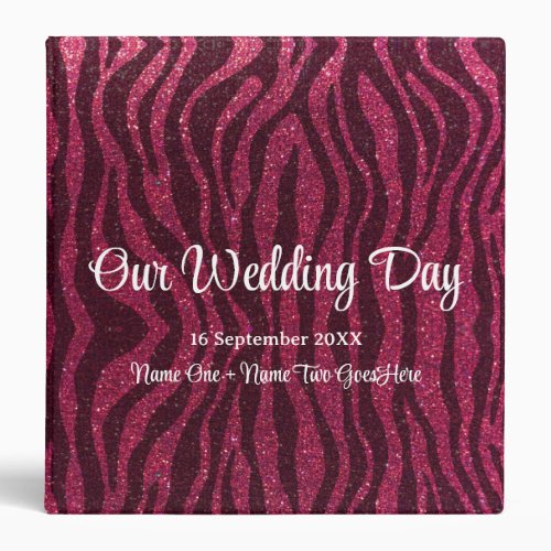 Colorful Glitter Animal Print Wedding Photo Album 3 Ring Binder