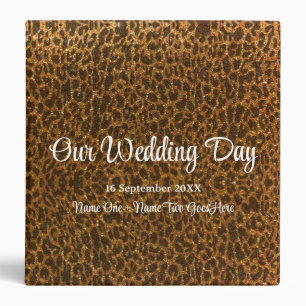 Colorful Glitter Animal Print Wedding Photo Album 3 Ring Binder