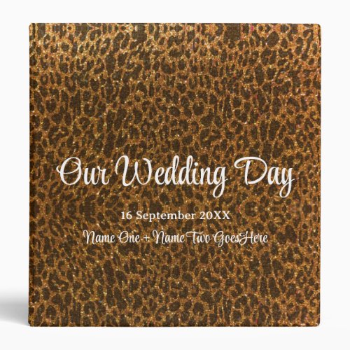Colorful Glitter Animal Print Wedding Photo Album 3 Ring Binder