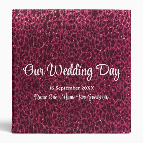 Colorful Glitter Animal Print Wedding Photo Album 3 Ring Binder