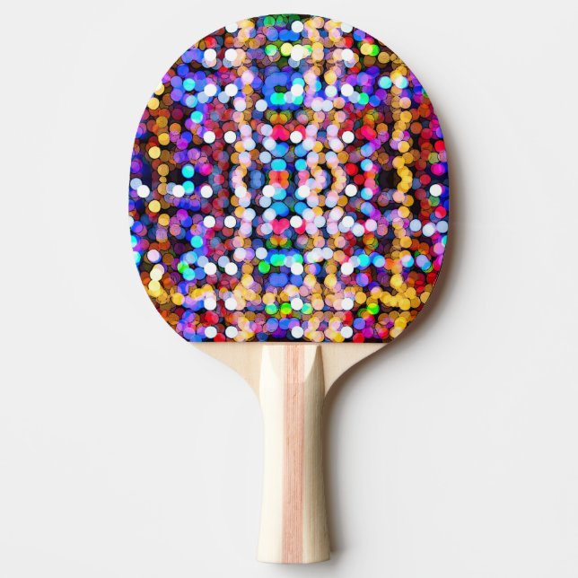 Colorful glitter art Ping-Pong paddle (Front)