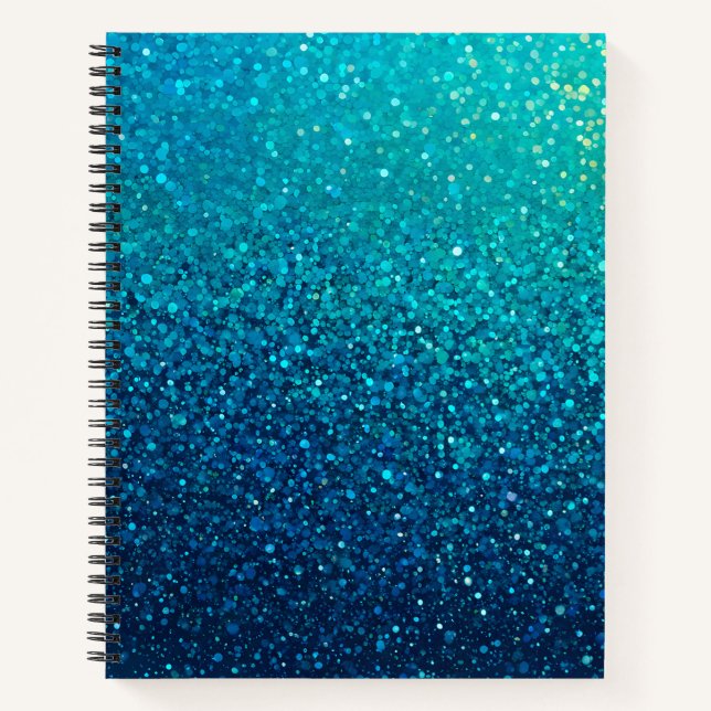 Colorful Glitter Art Spiral Notebook (Front)
