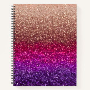 Colorful Glitter Art Spiral Notebook