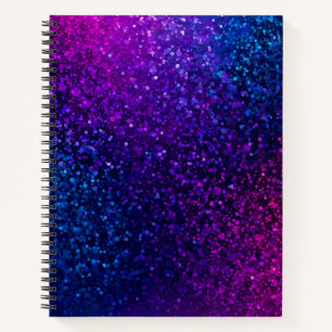 Colorful Glitter Art Spiral Notebook