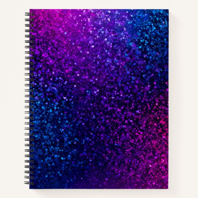 Colorful Glitter Art Spiral Notebook (Front)