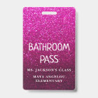 Colorful Glitter Back To School Bathroom Hall Pass