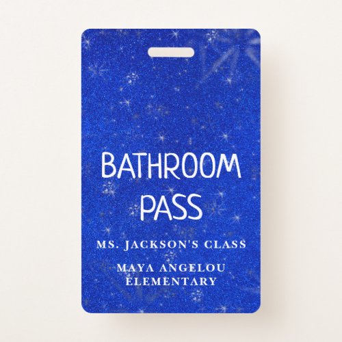 Colorful Glitter Back To School Bathroom Hall Pass Badge