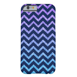 Colorful Glitter Blue Chevron Zigzag Pattern Barely There iPhone 6 Case