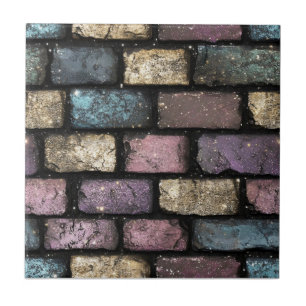 Colorful Glitter Brick Pattern Ceramic Tile