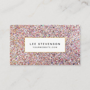 Colorful Glitter Business Card